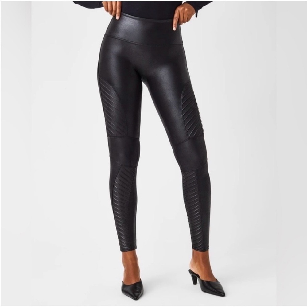 SPANX Black Moto Leggings